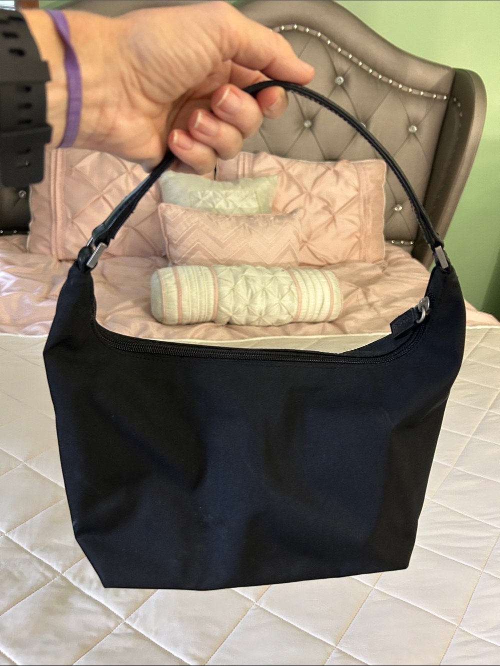 Old Navy Black Shoulder Bag with Top Zip